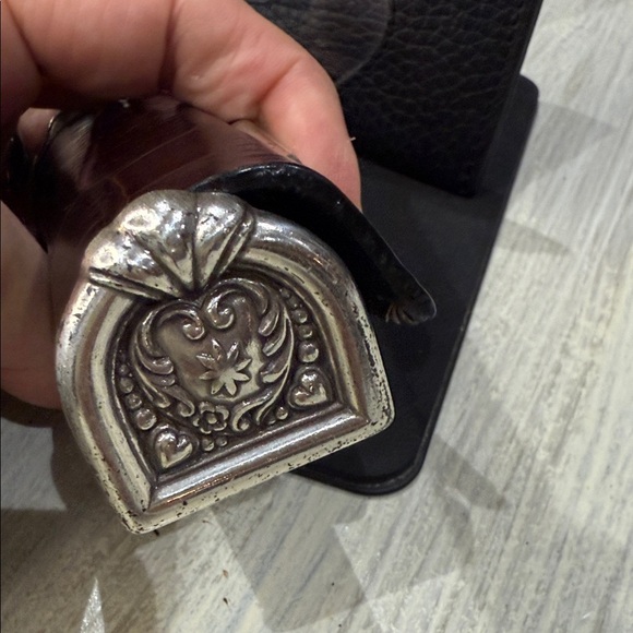 Brighton Crocodile Black and Brown Leather Card Holder Lipstick Case Set - Picture 3 of 8